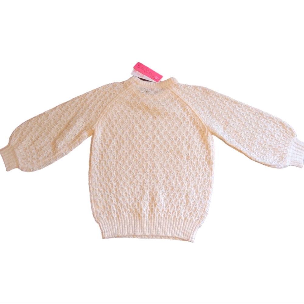 NWT Lilly Pulitzer Corabelle Crewneck Honeycomb Knit Sweater Coconut Cream Small - Picture 14 of 16
